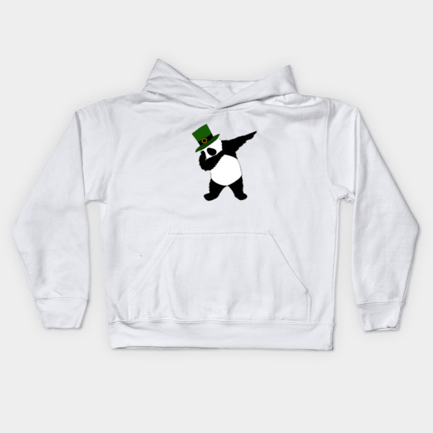 st patricks day Panda Dab Dabbing Funny Animal Kids Hoodie by logiamerch