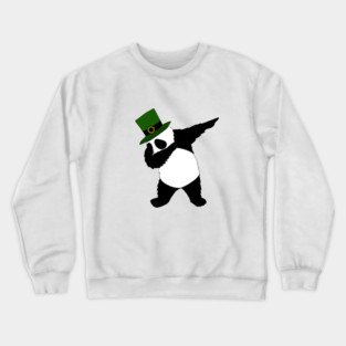 st patricks day Panda Dab Dabbing Funny Animal Crewneck Sweatshirt