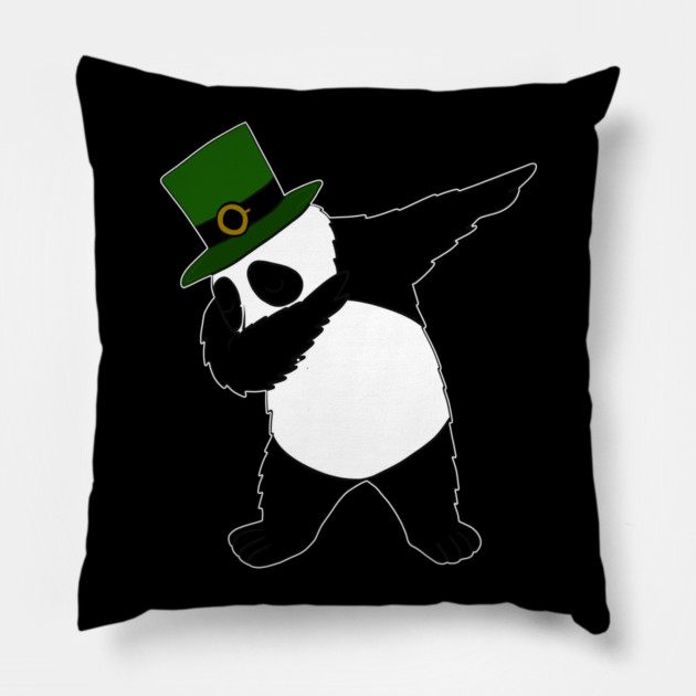 st patricks day Panda Dab Dabbing Funny Animal Pillow by logiamerch