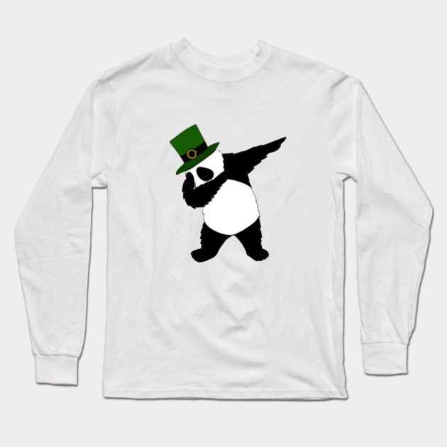 st patricks day Panda Dab Dabbing Funny Animal Long Sleeve T-Shirt by logiamerch