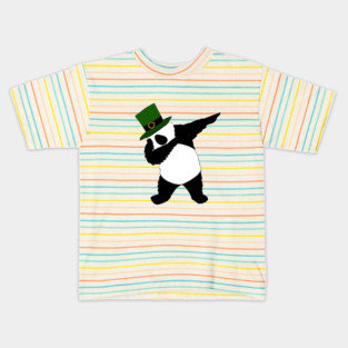 st patricks day Panda Dab Dabbing Funny Animal Kids T-Shirt