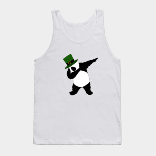 st patricks day Panda Dab Dabbing Funny Animal Tank Top