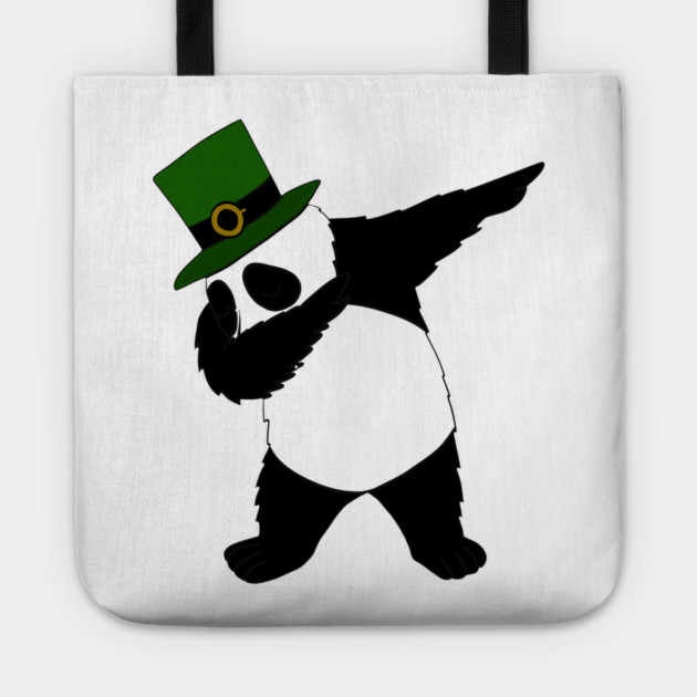 st patricks day Panda Dab Dabbing Funny Animal Tote by logiamerch