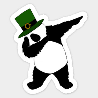 st patricks day Panda Dab Dabbing Funny Animal Sticker