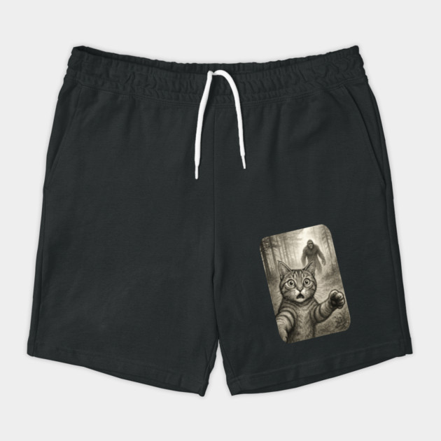 Cat Bigfoot Gift for Women, Men & Kids, Scared Cat Selfie with Sasquatch by Pixel Threads 