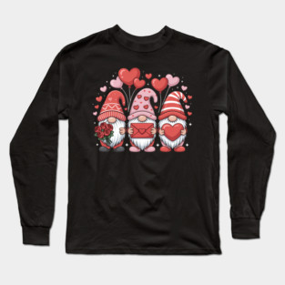 Happy Valentine_s Day Gnomes Heart Cute Love Valentine Long Sleeve T-Shirt