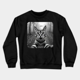 Cat Selfie with Alien, Cat Lovers Gifts for Men, Women & Kids Crewneck Sweatshirt