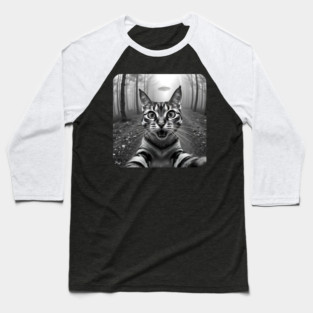 Cat Selfie with Alien, Cat Lovers Gifts for Men, Women & Kids Baseball T-Shirt