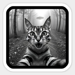 Cat Selfie with Alien, Cat Lovers Gifts for Men, Women & Kids Magnet