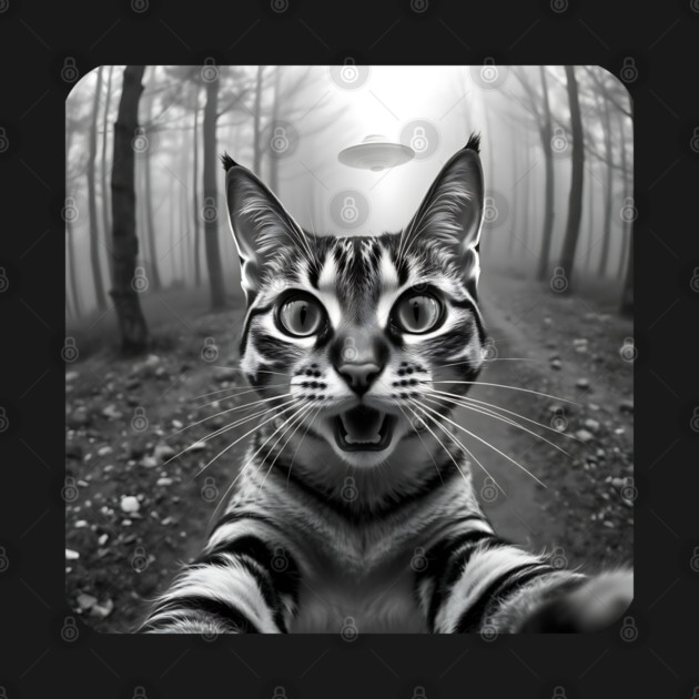 Cat Selfie with Alien, Cat Lovers Gifts for Men, Women & Kids by Pixel Threads 
