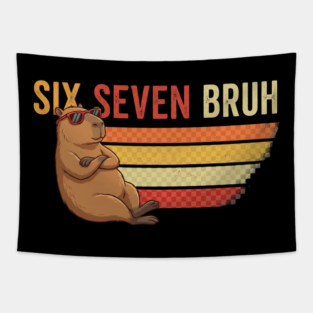Six Seven Bruh Capybara Owner Gift Tapestry