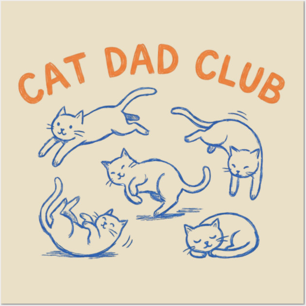 CAT DAD CLUB For Men Wall Art by ArtistTee ⭐⭐⭐⭐⭐
