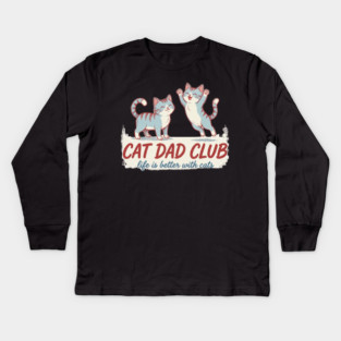 CAT DAD CLUB Cats Men Kids Long Sleeve T-Shirt