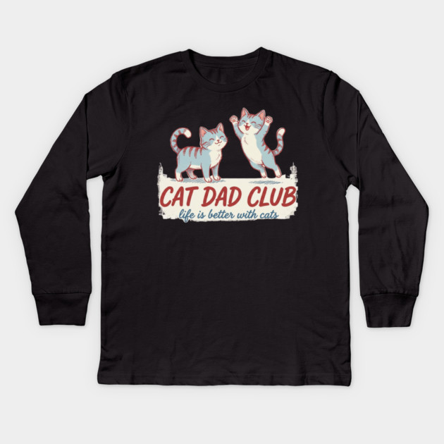 CAT DAD CLUB Cats Men Kids Long Sleeve T-Shirt by ArtistTee ⭐⭐⭐⭐⭐