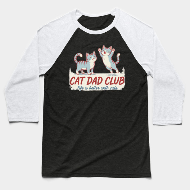CAT DAD CLUB Cats Men Baseball T-Shirt by ArtistTee ⭐⭐⭐⭐⭐