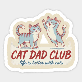CAT DAD CLUB Cats Men Sticker