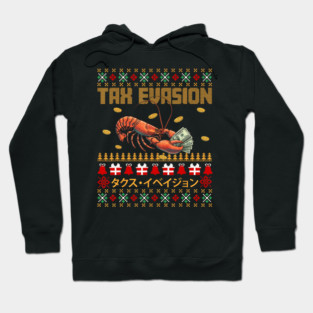 Lobster Money Tax Evasion Funny Retro Holiday Comedy Hoodie