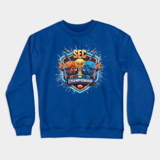 SEC Championship Football Clash: Trophy Glory and The Ultimate Blue vs. Orange Showdown Crewneck Sweatshirt
