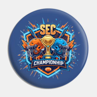 SEC Championship Football Clash: Trophy Glory and The Ultimate Blue vs. Orange Showdown Pin