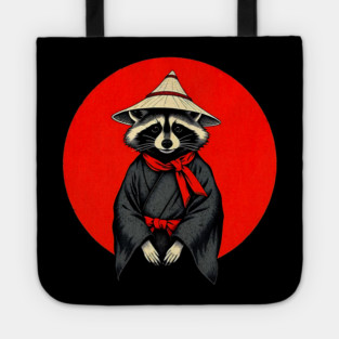 Samurai Raccoon, Japanese Raccoon Kimono Design for Raccoon Lovers Tote