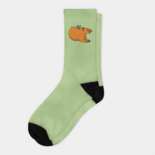 Groundhog chilling with a frog Socks