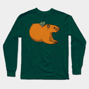 Groundhog chilling with a frog Long Sleeve T-Shirt