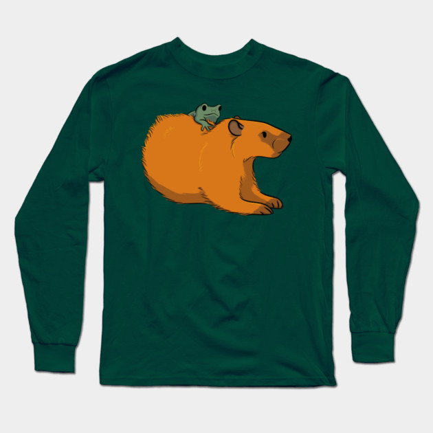 Groundhog chilling with a frog Long Sleeve T-Shirt by DeguArts