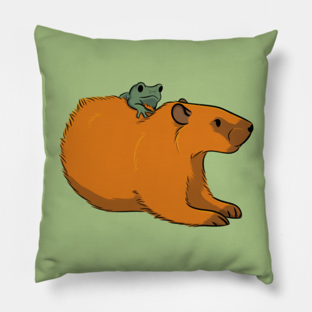 Groundhog chilling with a frog Pillow by DeguArts