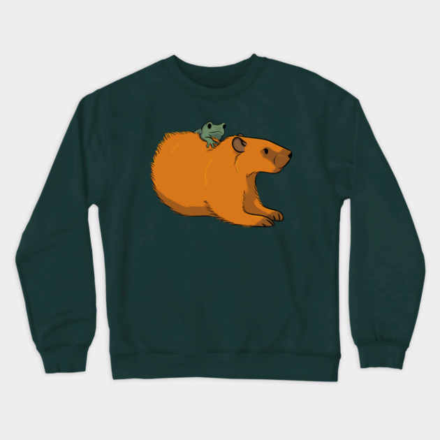 Groundhog chilling with a frog Crewneck Sweatshirt by DeguArts