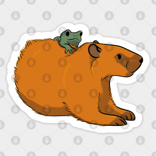 Groundhog chilling with a frog Sticker by DeguArts