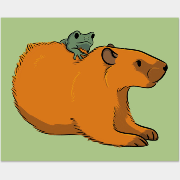 Groundhog chilling with a frog Wall Art by DeguArts