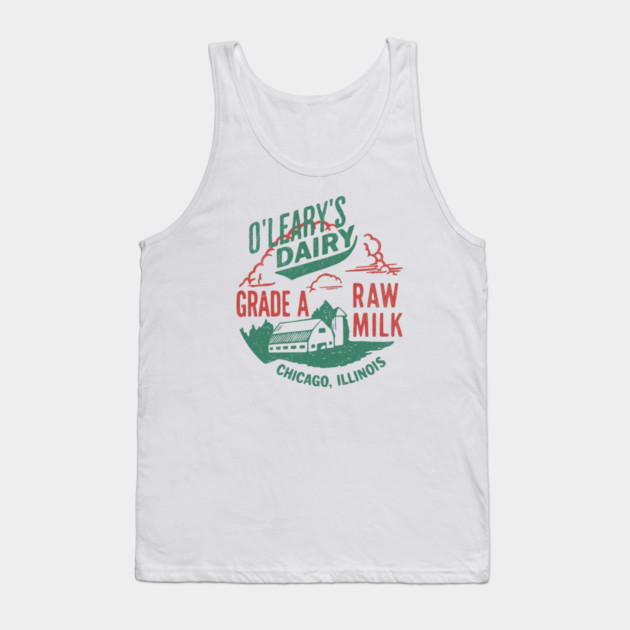 Vintage O’Leary Dairy Retro Farm Parody Great Chicago Fire Tank Top by Yesteeyear