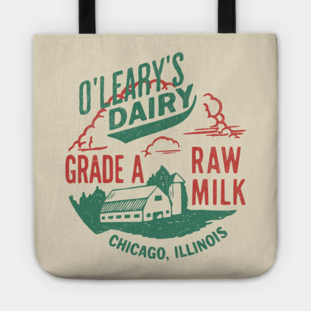 Vintage O’Leary Dairy Retro Farm Parody Great Chicago Fire Tote by Yesteeyear