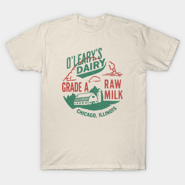 Vintage O’Leary Dairy Retro Farm Parody Great Chicago Fire T-Shirt by Yesteeyear