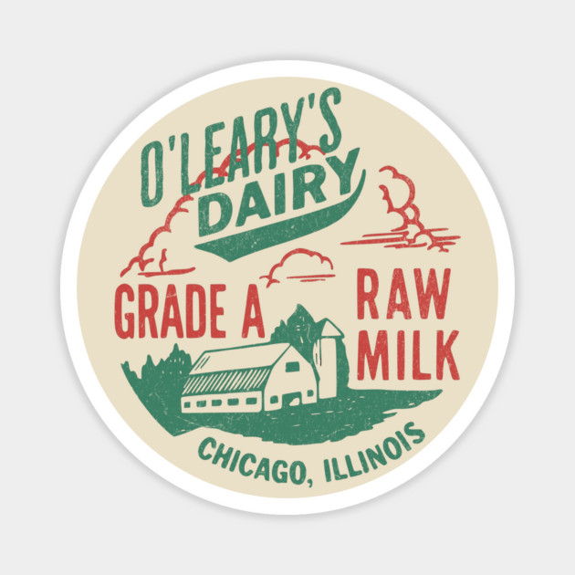 Vintage O’Leary Dairy Retro Farm Parody Great Chicago Fire Magnet by Yesteeyear
