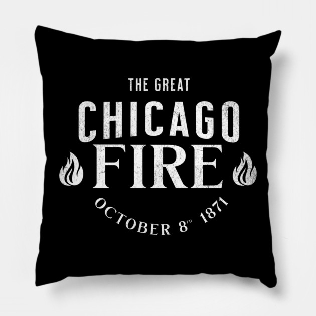 History The Great Chicago Fire 1871 Historic Events Pillow by Yesteeyear