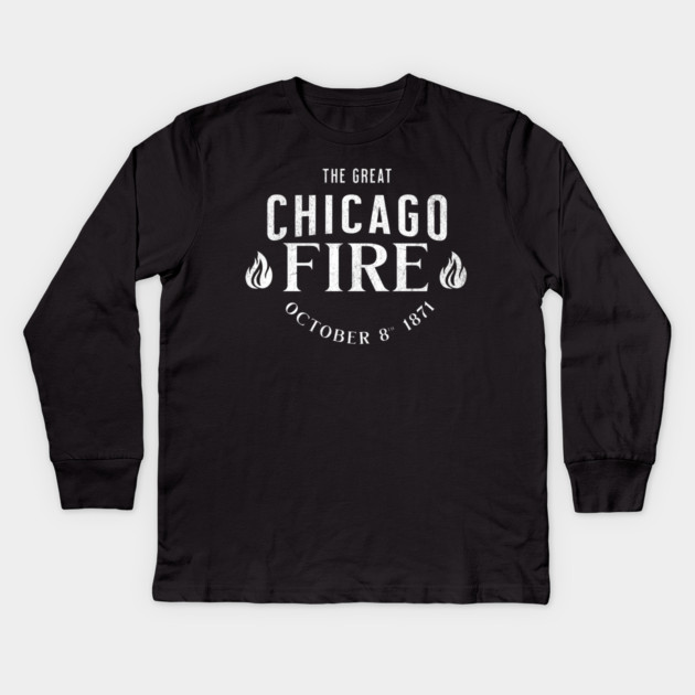 History The Great Chicago Fire 1871 Historic Events Kids Long Sleeve T-Shirt by Yesteeyear