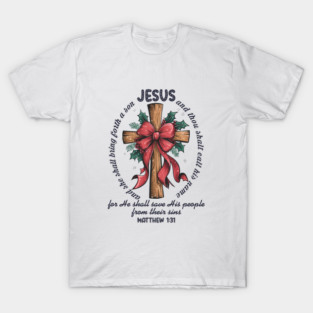 Jesus Christmas Cross Holiday Faith T-Shirt