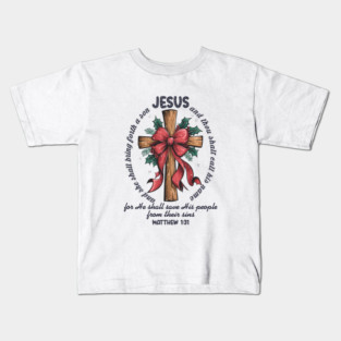 Jesus Christmas Cross Holiday Faith Kids T-Shirt