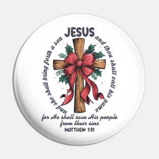 Jesus Christmas Cross Holiday Faith Pin