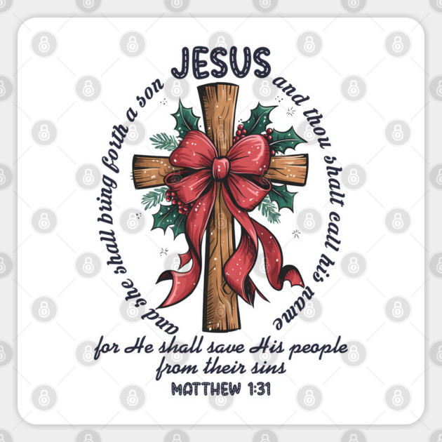 Jesus Christmas Cross Holiday Faith Sticker by Fontias