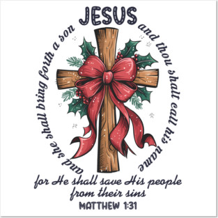 Jesus Christmas Cross Holiday Faith Posters and Art