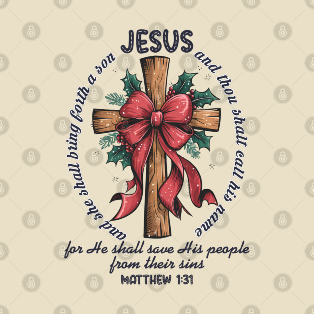 Jesus Christmas Cross Holiday Faith by Fontias