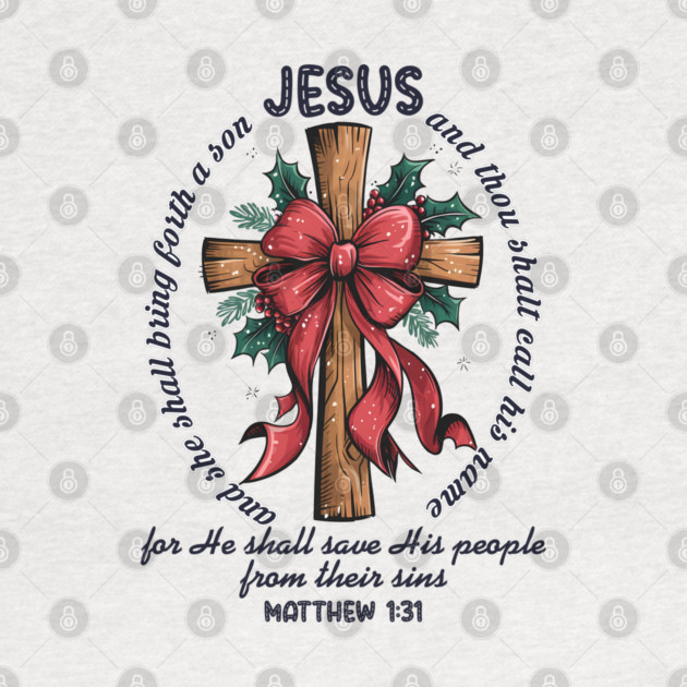 Jesus Christmas Cross Holiday Faith by Fontias