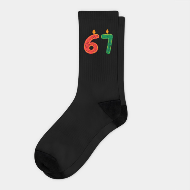New Year's Eve 67 Candles Socks by Creatifly Graphic Tees
