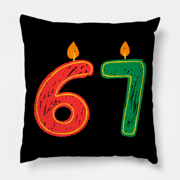 New Year's Eve 67 Candles Pillow by Creatifly Graphic Tees