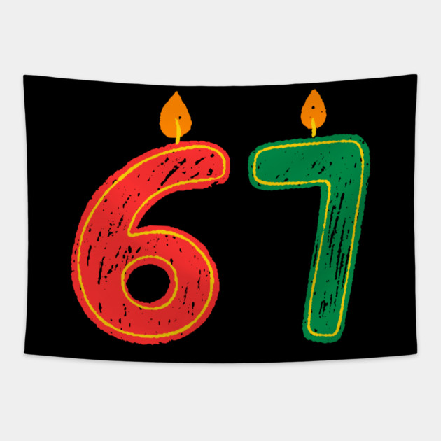 New Year's Eve 67 Candles Tapestry by Creatifly Graphic Tees