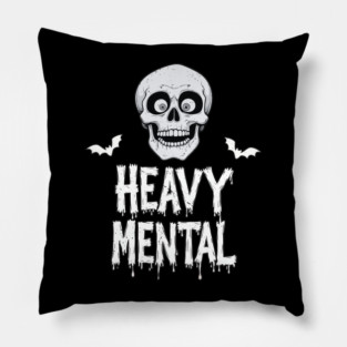 Heavy Mental Skull Pillow