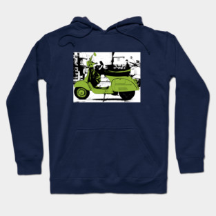 Vintage Vespa Scooter – Retro Urban Illustration Hoodie