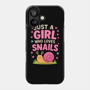 Just a Girl Who Loves Snails Shirt – Cute Snail Lover Gift for Girls and Kids Phone Case